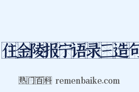 住金陵报宁语录三造句是什么意思的图片